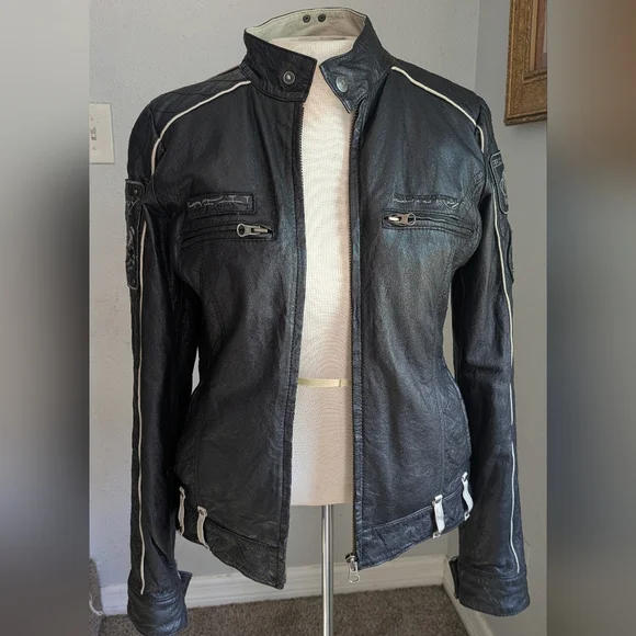 Vintage Ed Hardy Leather Skull Live To Ride Motorcycle Jacket - Picture 8 of 16